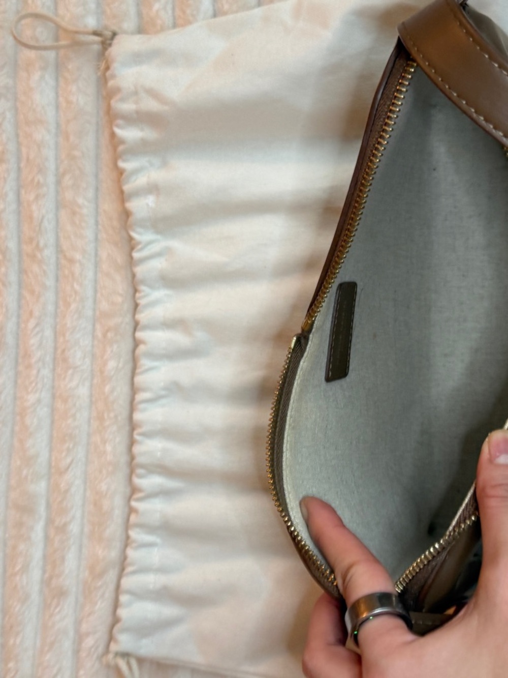 Mansur Gavriel M Frame Shoulder Bag, Desert - Picture 7 of 8